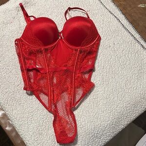 Victoria's Secret Scarlet Lace Bodysuit